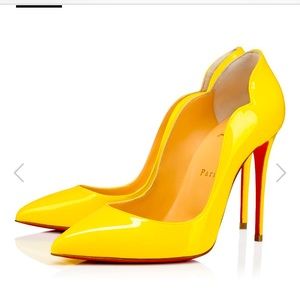 Christian Louboutin Hot Chick Citronnade Leather 100 mm Pumps Purchased 2021‼️🔥